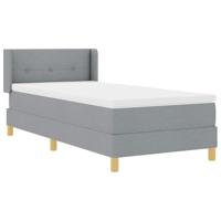 Boxspringbed met Matras Lichtgrijs, 100 x 200 cm, Stof. - thumbnail
