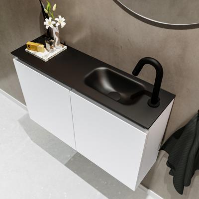 MONDIAZ TURE 80cm toiletmeubel talc. EDEN wastafel urban rechts 1 kraangat