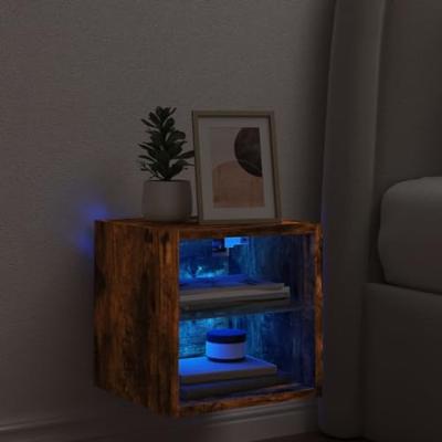 Tv-wandmeubel met LED-verlichting 30x28,5x30 cm gerookt eiken Tv-wandmeubel met LED-verlichting 30x28,5x30 cm gerookt eiken