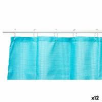 Douchegordijn Berilo Blauw Polyester 180 x 180 cm 30 x 5 x 19 cm Punten (12 Stuks) - thumbnail