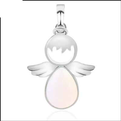 Vrouwen engel vleugels Hangers natuursteen Crystal Necklaces(Opal)