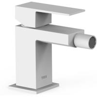 Bidetmengkraan Tres Cuadro Exclusive met Hendel Korte Uitloop 10 cm Mat Wit - thumbnail