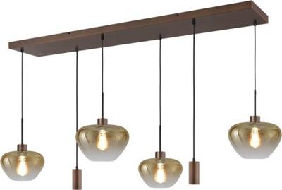 Masterlight Hanglamp Genua 4+2 lichts L 130 cm amber cacao Masterlight Hanglamp Genua 4+2 lichts L 130 cm amber cacao
