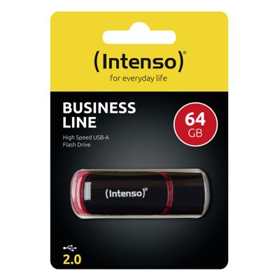 Intenso Business Line USB-stick 64 GB Zwart, Rood 3511490 USB-A 2.0
