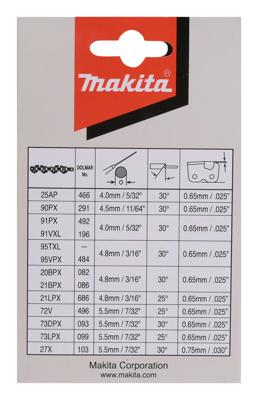 Makita Accessoires Ketting 092 "rnd" 3/8x1,3 S56 400MM - 191H12-3 Makita Accessoires Ketting 092 "rnd" 3/8x1,3 S56 400MM - 191H12-3