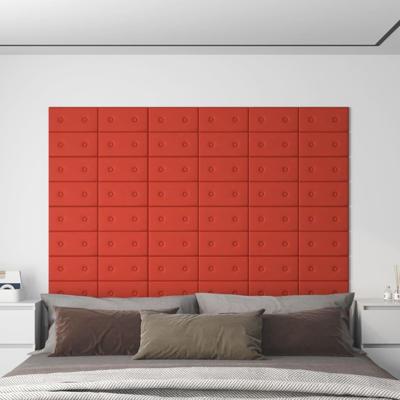 Wandpanelen 12 st 0,54 m² 30x15 cm kunstleer rood Wandpanelen 12 st 0,54 m² 30x15 cm kunstleer rood