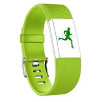 Vierkante patroon verstelbare sport polsband voor FITBIT charge 2 (groen) - thumbnail