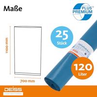 Vuilniszak 38 micron, ft 70 x 110 cm, 120 liter, blauw, rol van 25 stuks - thumbnail