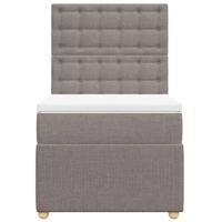 Boxspring met matras stof taupe 100x200 cm - thumbnail