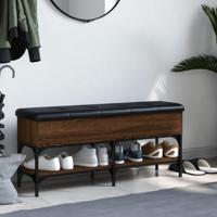Schoenenbank 102x32x45 cm bewerkt hout bruineikenkleurig - thumbnail