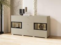 Commode BABEL 2 deuren en 3 lades kasjmier met verlichting - thumbnail