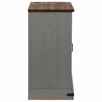 Dressoir HALDEN met schuifdeur 80x40x80 cm massief hout grijs - thumbnail