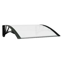 VidaXL Deurluifel 80x75 cm polycarbonaat zwart en transparant - thumbnail
