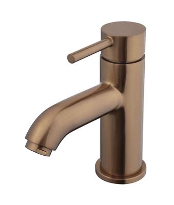 Wastafelmengkraan Wiesbaden Cadans Laag Geborsteld Brons Koper Wastafelmengkraan Wiesbaden Cadans Laag Geborsteld Brons Koper