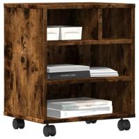 Printerkastje met wielen 41x32x48 cm gerookt eikenkleurig - thumbnail