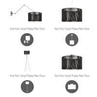 Papieren Woven Lampenkap - Cilindrisch - Black - Moderne stijl - ø40 x 22 cm - E27 fitting - Voor Staand Lamp - Ontworpen voor woonkamer en eetkamer - thumbnail