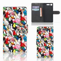 Sony Xperia XZ1 | Telefoonhoesje | Met pasjeshouder | Birds - thumbnail