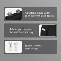 VidaXL Toiletzitting zwart 47 x 37 x 4 cm duroplast - thumbnail