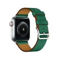 Lederen bandje - Groen - Geschikt voor Apple Watch 44mm / 45mm / 46mm / 49mm - thumbnail