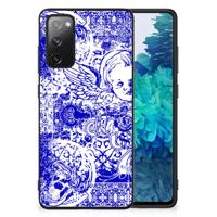 Telefoonhoesje Samsung Galaxy S20 FE Angel Skull Blauw - thumbnail