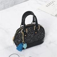 Schattig lederen schoudertas Messenger tas meisjes effen kleur mini zip kleine vierkante zak tote tas (zwart) - thumbnail
