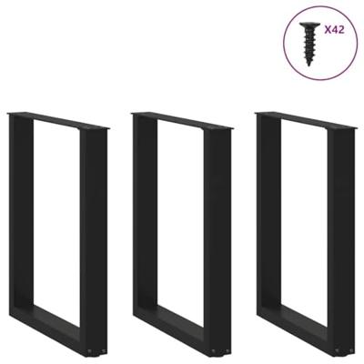 Eettafelpoten 3 st U-vormig 70x(72-73) cm staal zwart