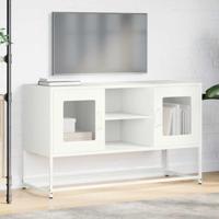 Tv-meubel 100,5x39x60,5 cm staal wit - thumbnail