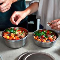 Zwart+Blum Stalen voerbak Klein - Ø170mm - H 59mm - Grijs/Rood - thumbnail