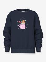 Pyjama katoen meisjes marineblauw - thumbnail