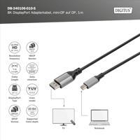 Digitus DB-340106-020-S DisplayPort-kabel DisplayPort / Mini-displayport Aansluitkabel DisplayPort-stekker, Mini DisplayPort-stekker 2 m Zwart Afgeschermd, - thumbnail