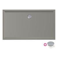 Douchebak Xenz Mariana | 130x90x4 cm | Incl.Afvoersifon-Chroom | Acryl | Rechthoekig | Cement mat - thumbnail