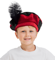 Baret piet kind rood/zwart - thumbnail