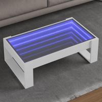 Salontafel met Infinity LED 90x53x30 cm wit - thumbnail