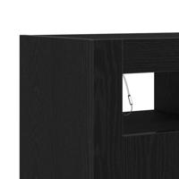Dressoir Zwart Eiken 80 x 35 x 75 cm Bewerkt hout - thumbnail
