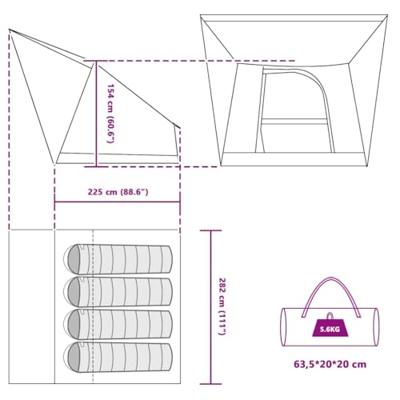 Tent Blauw 282 x 225 x 154 cm