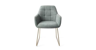 Jesper Home Eetkamerstoel 'Noto' Slide Gold, kleur Real Teal