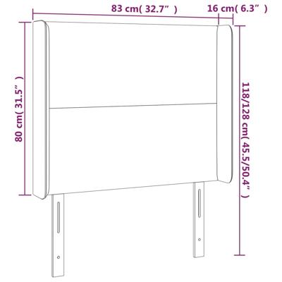 Hoofdbord met randen 163x16x118/128cm kunstleer cappuccinokleur