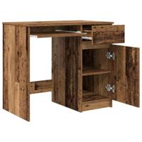Bureau 86x49x76 cm spaanplaat oud hout - thumbnail