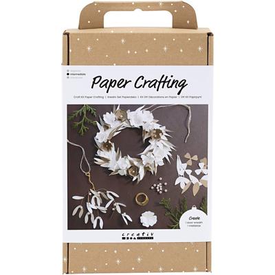 Creativ Company Hobbyset papier kunst, krans, wit, licht naturel, 1 doos Creativ Company Hobbyset papier kunst, krans, wit, licht naturel, 1 doos