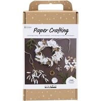 Creativ Company Hobbyset papier kunst, krans, wit, licht naturel, 1 doos - thumbnail