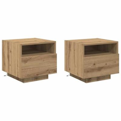 Nachtkastje 2 pcs artisanaal eikenkleurig 40 x 39 x 37 cm