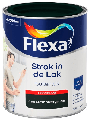 Flexa Strak In De Lak Buitenlak Hoogglans 750 ml RAL 9010