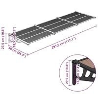 VidaXL Deurluifel 297,5x90 cm polycarbonaat zwart - thumbnail