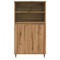 Hoge kast 60x36x110 cm bewerkt hout artisanaal eikenkleurig - thumbnail