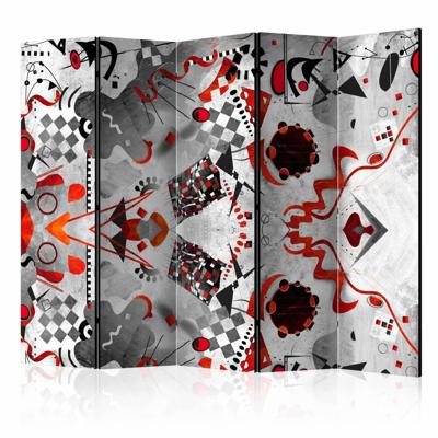 Vouwscherm / Kamerscherm - Geometrische kosmos 225x172cm, gemonteerd geleverd, dubbelzijdig geprint