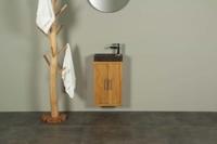 Fonteinmeubel Hout Manuk 38 cm Hangend Hardsteen Massief Teakhout - thumbnail