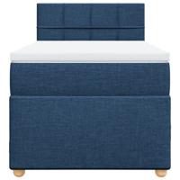 Boxspring met matras stof blauw 90x190 cm - thumbnail