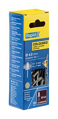 Rapid Blindklinknagels Gebroken Wit | Ø4 x 10 mm | Incl. Boor | 50 Stuks - 5001464