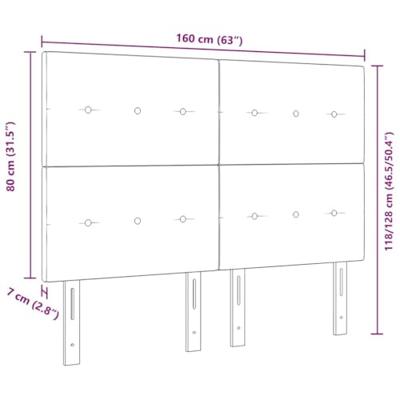 LED Hoofdbord met LED-striplichten Zwart 160 cm Polyester