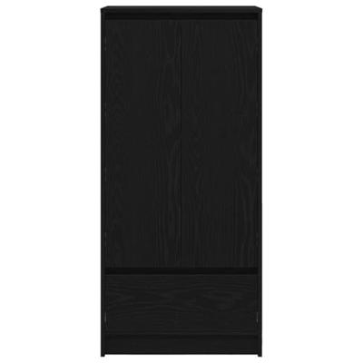 Kast met lade 55,5x34x119,5 cm spaanplaat zwart eikenkleurig